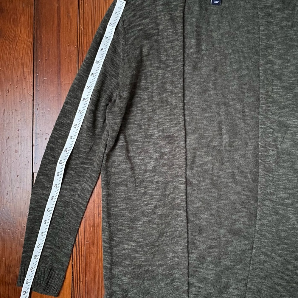 Gap Factory long open cardigan sweater lightweight in forest green Size Small - Picture 6 of 10